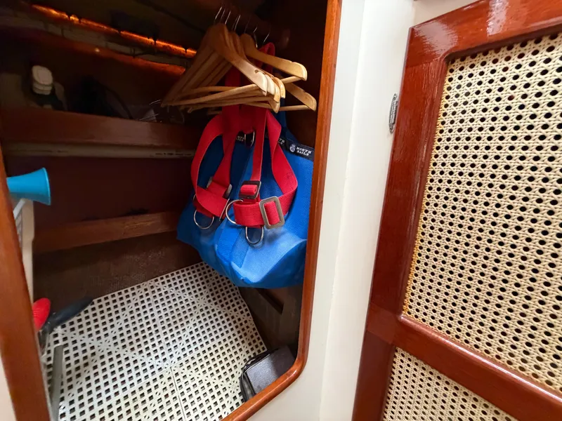Slide: The Image of Interior of a 1985 Benford 39 with sailing gear. - 22