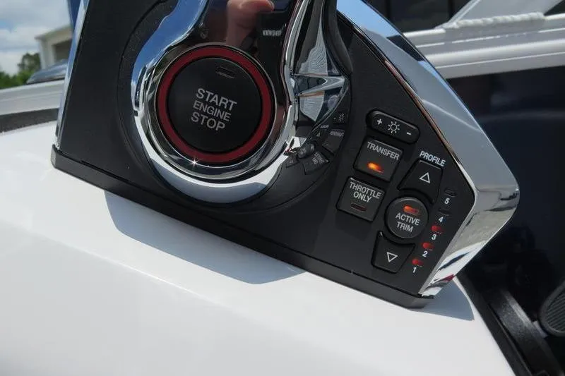 Slide: The Image of Control panel of 2025 Barletta Corsa 23UC boat with start engine button. - 14