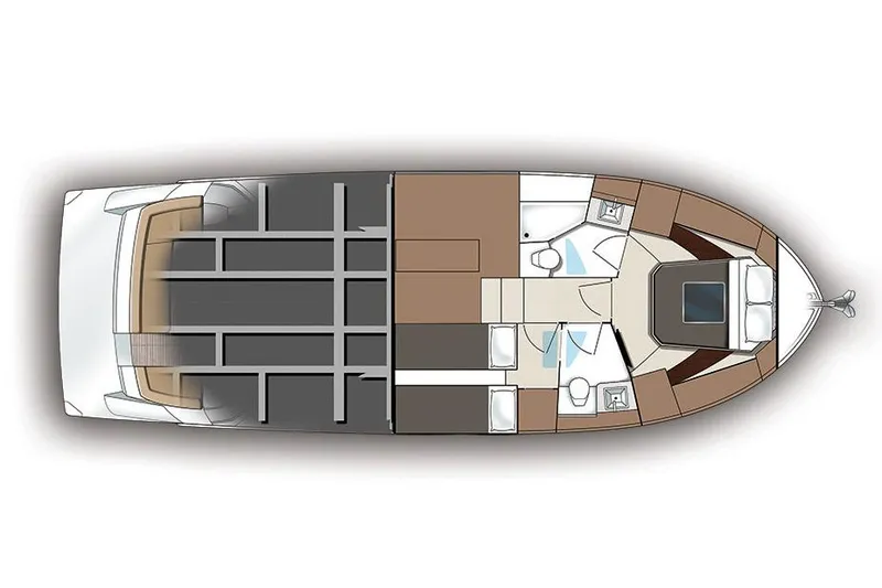 Slide: The Image of Manufacturer Provided Image: Top view layout of 2018 Carver 40 Command Bridge yacht interior design. - 10