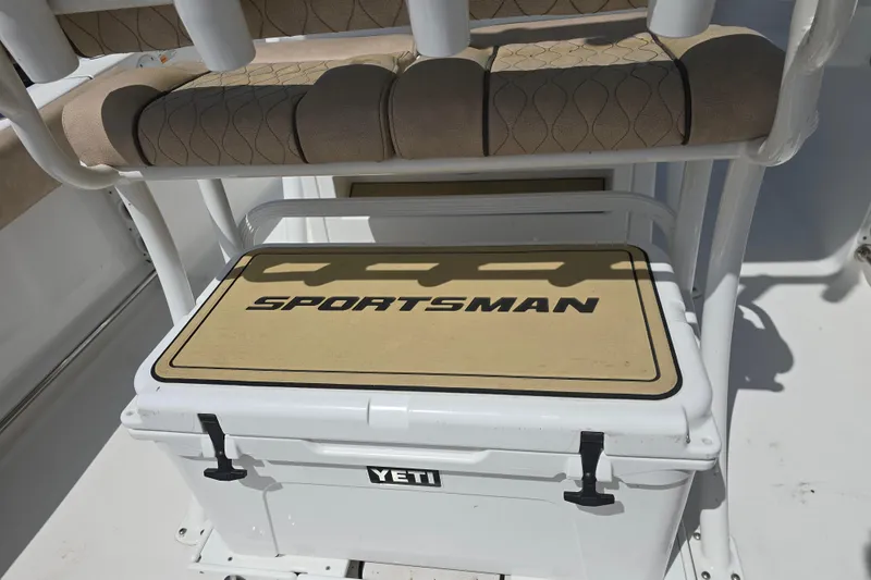 Slide: The Image of 2020 Sportsman Heritage 211 Center Console with Yeti cooler and cushioned seating. - 14