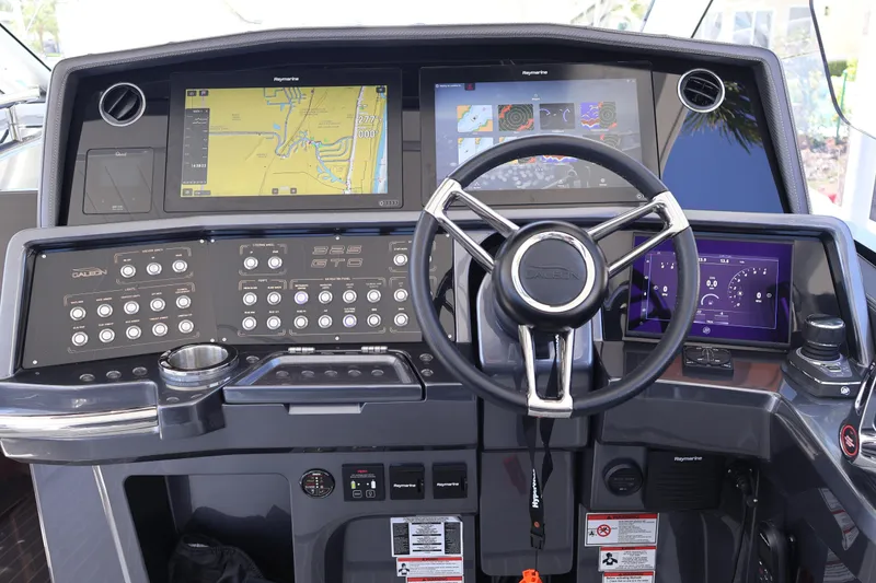 Slide: The Image of Stainless steel compartment on 2024 Galeon 325 GTO yacht deck with coiled rope. - 30