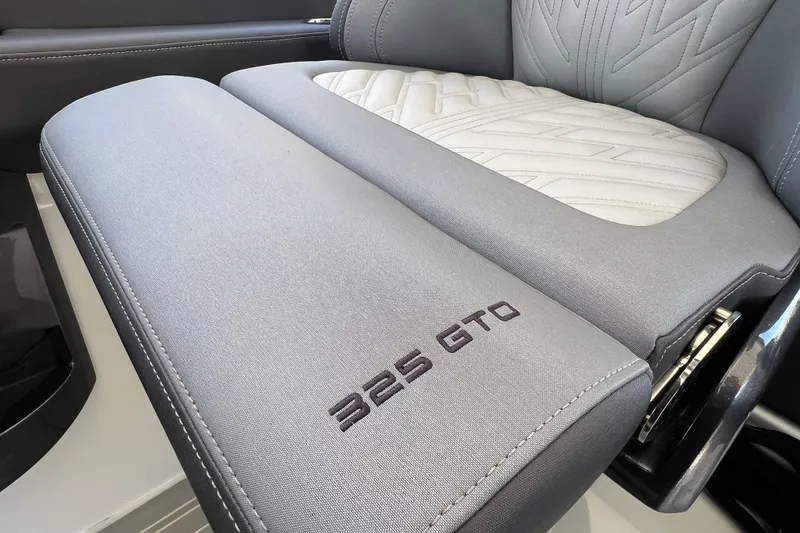 Slide: The Image of 2024 Galeon 325 GTO boat seats with sleek, modern design and luxurious upholstery. - 46