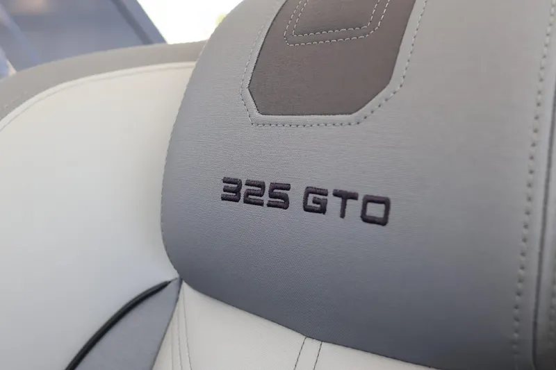 Slide: The Image of 2024 Galeon 325 GTO cockpit with luxurious seating and modern controls. - 48