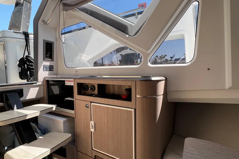 Slide: The Image of Electrical control panel of 2024 Galeon 325 GTO yacht, featuring switches and indicators. - 55