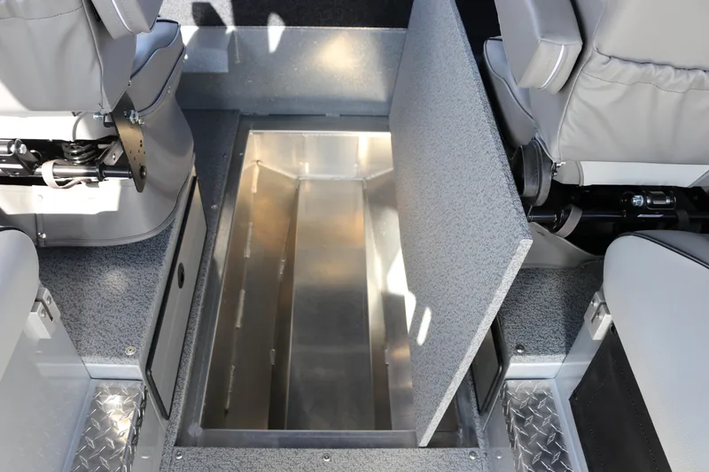 Slide: The Image of 2026 KingFisher 2825 Coastal Express interior storage compartment with seating. - 41