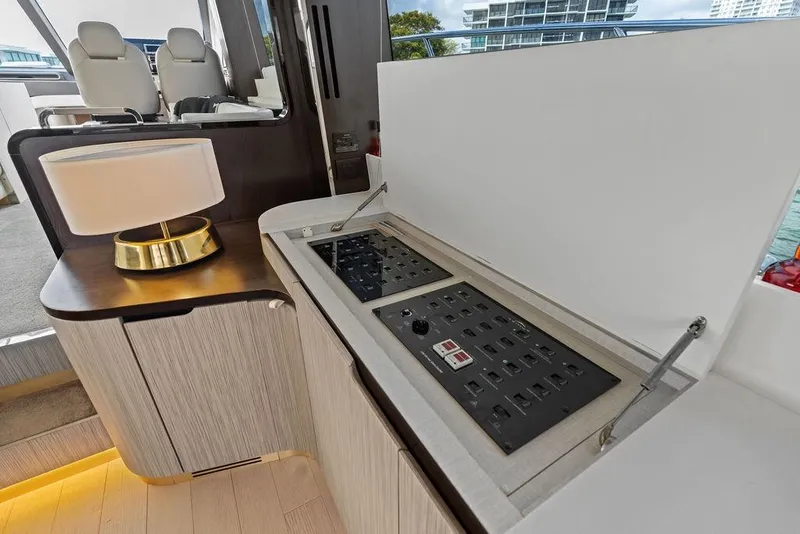 Slide: The Image of Luxurious Azimut yacht interior with control panel and elegant lamp, 2019 model. - 15