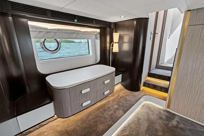 Slide: The Image of Luxurious 2019 Azimut yacht interior with modern design and elegant furnishings. - 31