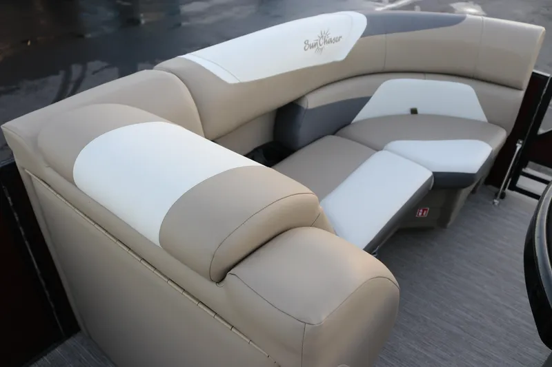 Slide: The Image of Luxurious seating on 2026 SunChaser Eclipse 23 SB DH pontoon boat. - 18