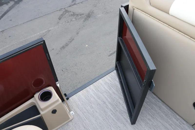 Slide: The Image of Open gate on 2026 SunChaser Eclipse 23 SB DH pontoon boat with cup holder. - 28