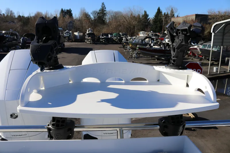 Slide: The Image of KingFisher 3425 GFX Offshore boat with rod holders and accessory tray, 2026 model. - 13