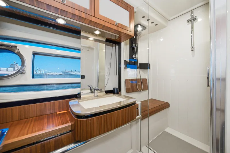 Slide: The Image of Luxurious bathroom interior of 2013 Azimut Magellano 50 yacht with modern fixtures. - 41