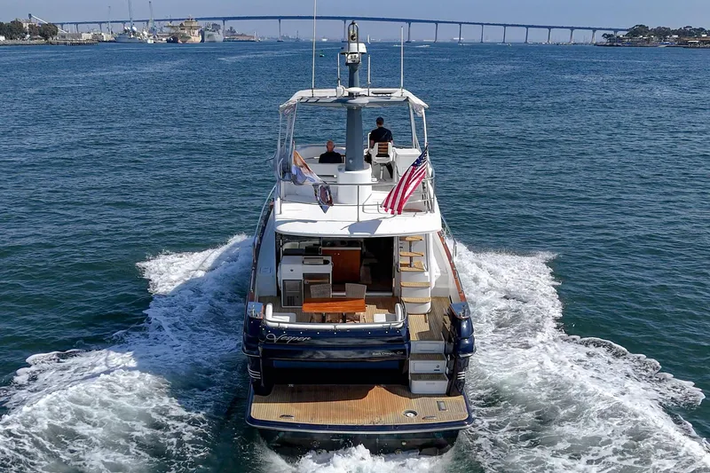 Slide: The Image of Azimut Magellano 50 yacht cruising on open water, rear view, 2013 model. - 6