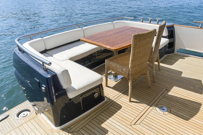 Slide: The Image of Azimut Magellano 50 yacht deck with seating and table, 2013 model. - 66