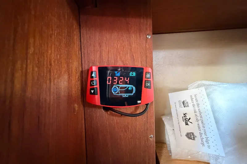 Slide: The Image of Digital display on 1989 Catalina 34 boat interior, showing numeric reading. - 28