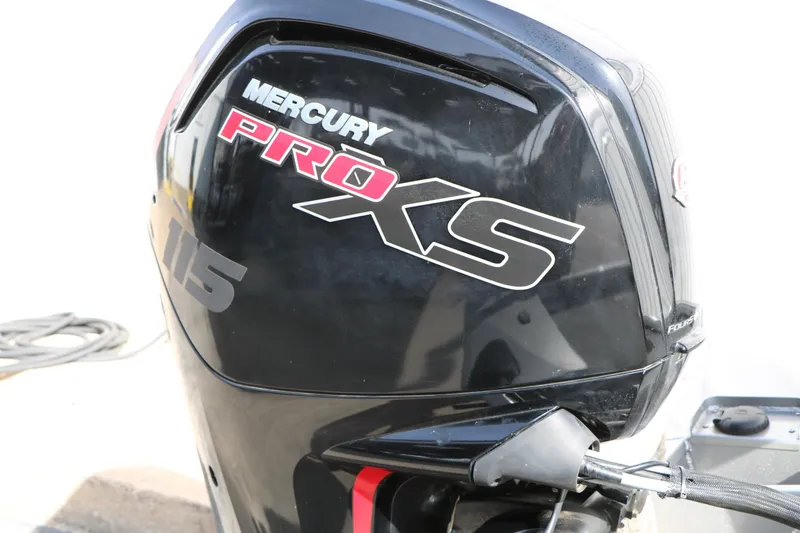 Slide: The Image of Mercury Pro XS 115 outboard motor on 2019 Crestliner VT 18 boat. - 13