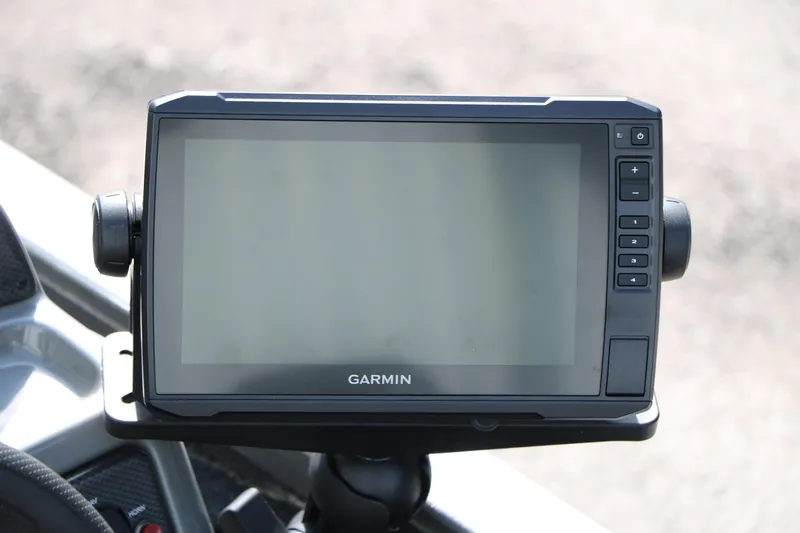 Slide: The Image of Garmin fishfinder on 2019 Crestliner VT 18 boat dashboard. - 26