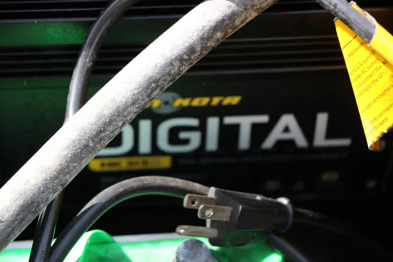Slide: The Image of Close-up of a 2019 Crestliner VT 18 boat's digital equipment with cables. - 30