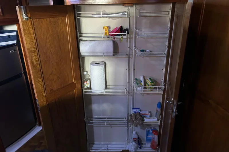 Slide: The Image of Bathroom interior of 1989 Carver 380 Santego yacht with toilet and sink. - 15