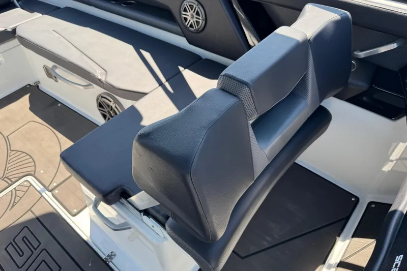 Slide: The Image of Interior seating of 2022 Scarab 285 ID boat, featuring modern design and comfortable upholstery. - 31