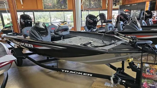 The Image of 2026 Tracker Pro Team 175 TF boat in showroom. - 1