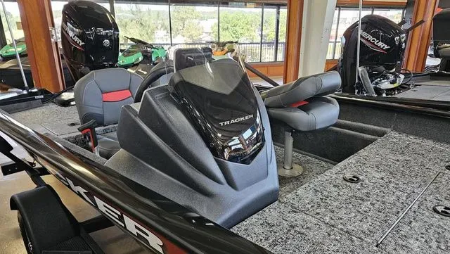 Slide: The Image of 2026 Tracker Pro Team 175 TF boat interior with seating. - 4