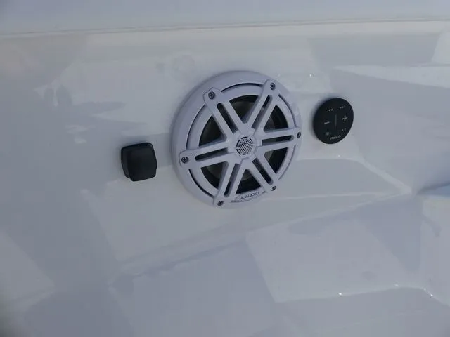 Slide: The Image of Speaker and controls on Monterey Elite 25 OB 2026 boat. - 18
