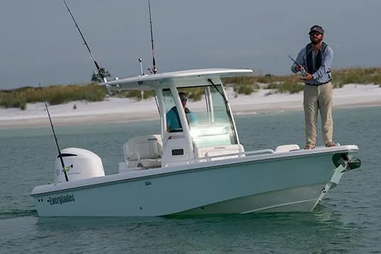 Slide: The Image of Manufacturer Provided Image: 2019 Everglades 253 Center Console boat with anglers fishing near the shore. - 30