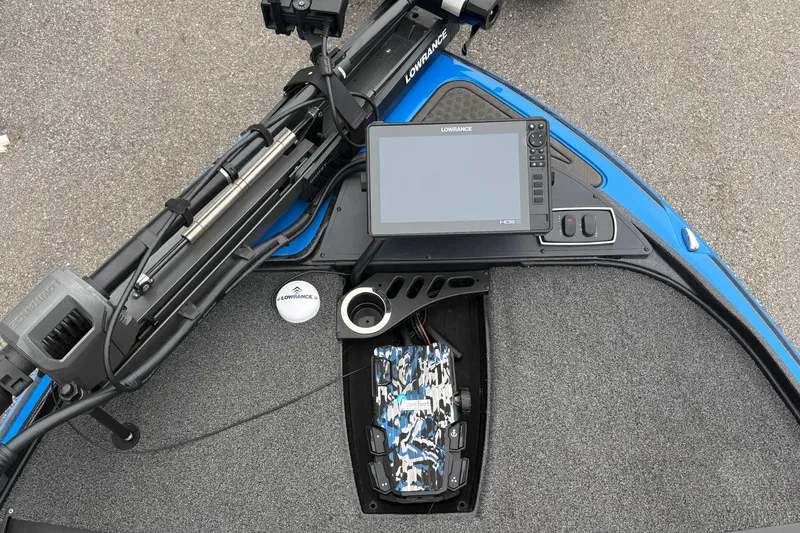 Slide: The Image of Nitro Z18 2022 boat dashboard with Lowrance electronics and fishing gear. - 11