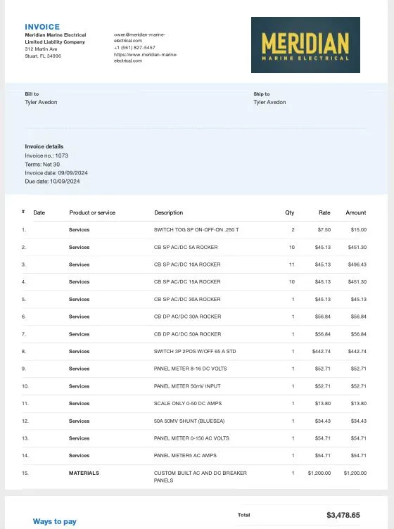 Slide: The Image of List of purchased wiring and equipment - 24