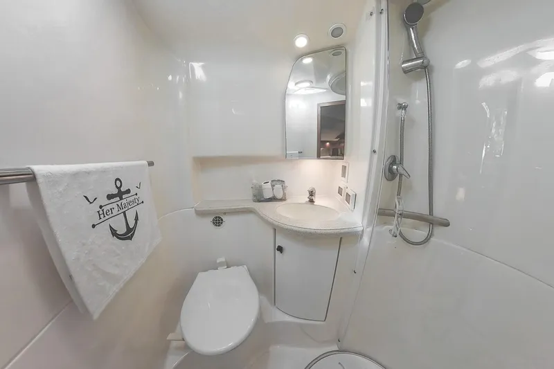 Slide: The Image of Luxurious 2007 Tiara Yachts 3800 Open bathroom with modern fixtures and elegant design. - 24