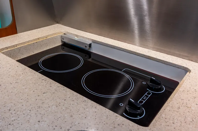 Slide: The Image of Modern stovetop in 2007 Tiara Yachts 3800 Open galley kitchen. - 27