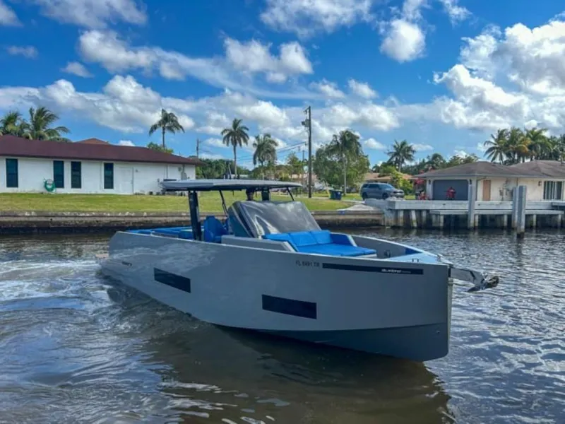 Slide: The Image of 2023 De Antonio Yachts D42 Open cruising in a sunny canal. - 3