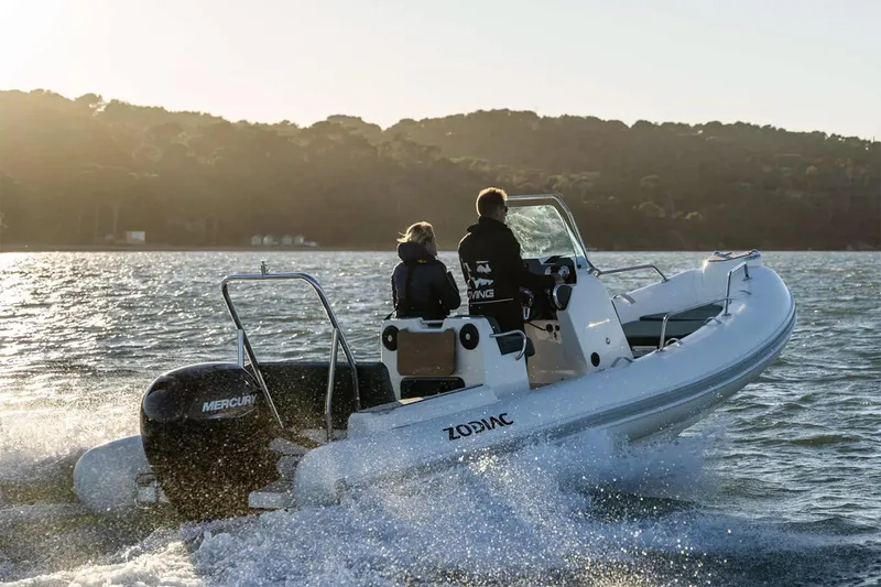 The Image of Manufacturer Provided Image: Zodiac Medline 5.8 boat on water, model year 2026. - 0