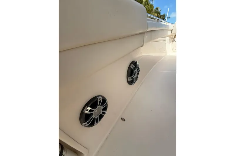 Slide: The Image of 2021 Grady-White Canyon 336 boat interior with built-in speakers. - 38