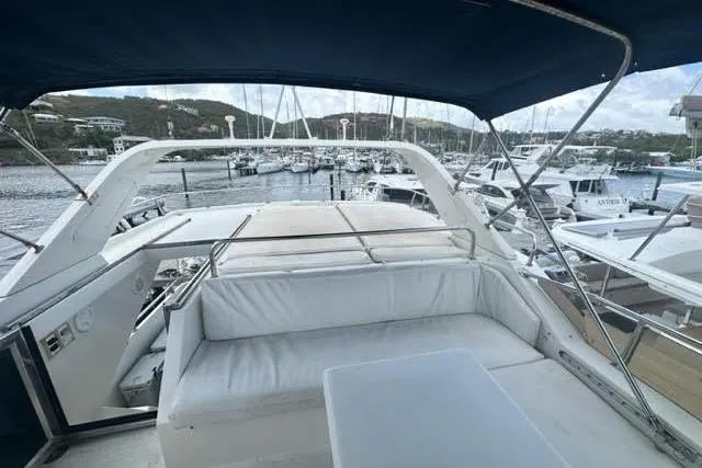 Slide: The Image of Luxury Horizon 56 yacht interior with marina view, 2001 model. - 14