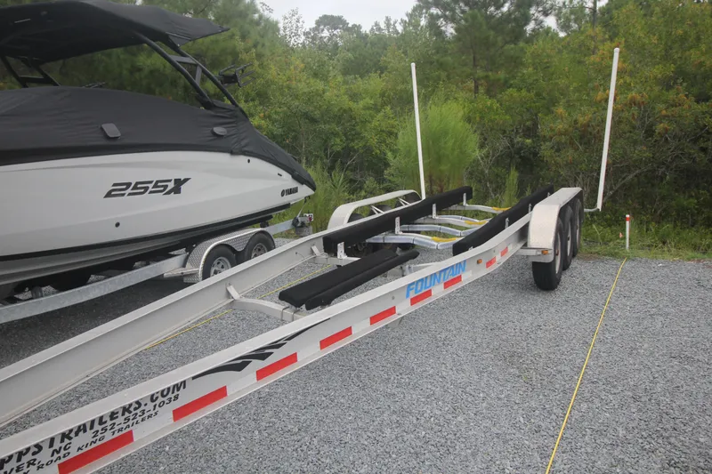 Slide: The Image of 2007 Fountain 34 Sportfish CC deck with safety gear and equipment. - 37