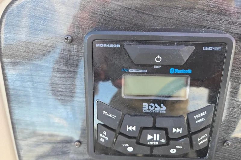 Slide: The Image of Boss Audio Systems MGR450B stereo on 2020 Avalon LSZ VRB - 24' boat. - 24