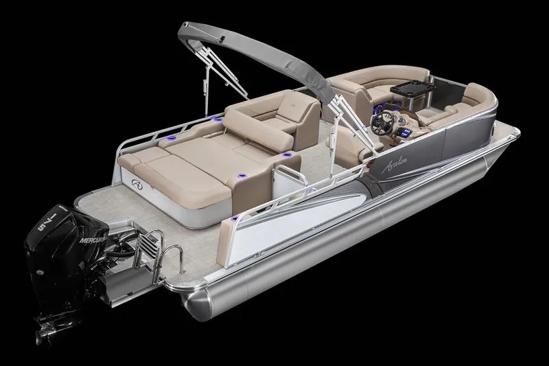 Slide: The Image of Manufacturer Provided Image: 2019 Avalon LSZ VRB 24' pontoon boat with luxurious seating and modern design. - 57