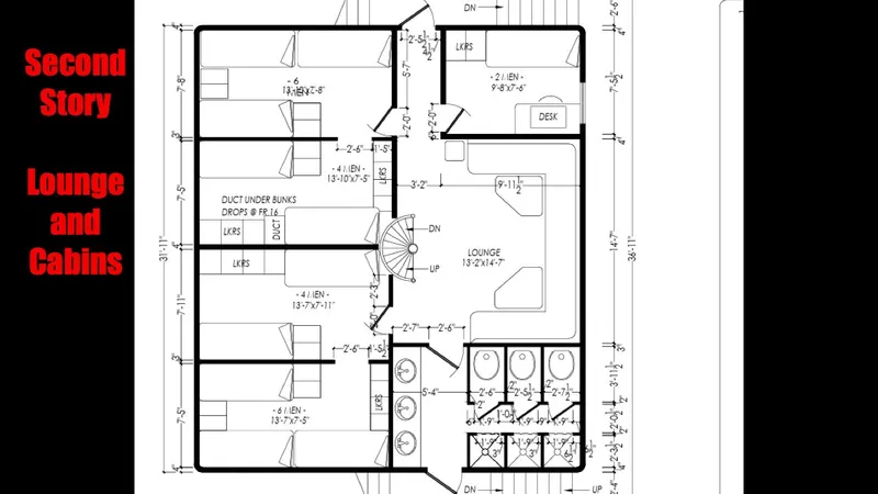 Slide: The Image of Floor plan of a 1981 custom lift boat's first story with galley, mess hall, and storage. - 26