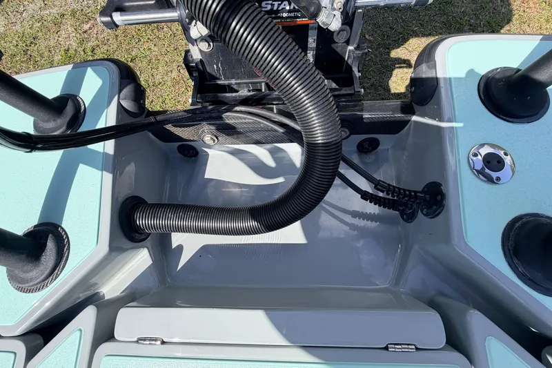 Slide: The Image of 2022 Chittum Skiffs Islamorada 21 boat interior with cables and fittings. - 58