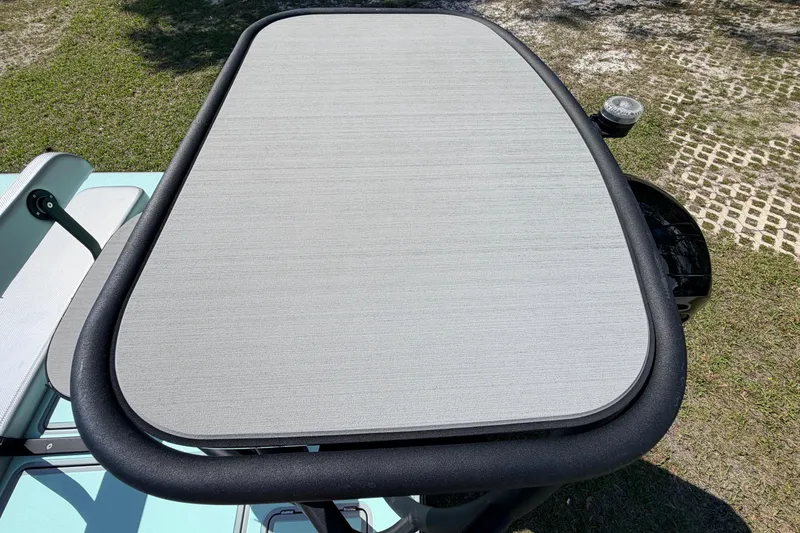 Slide: The Image of Chittum Skiffs Islamorada 21, 2022 model, featuring a sleek deck design. - 61