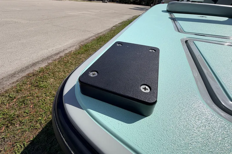 Slide: The Image of 2022 Chittum Skiffs Islamorada 21 boat deck detail with mounted accessory plate. - 63