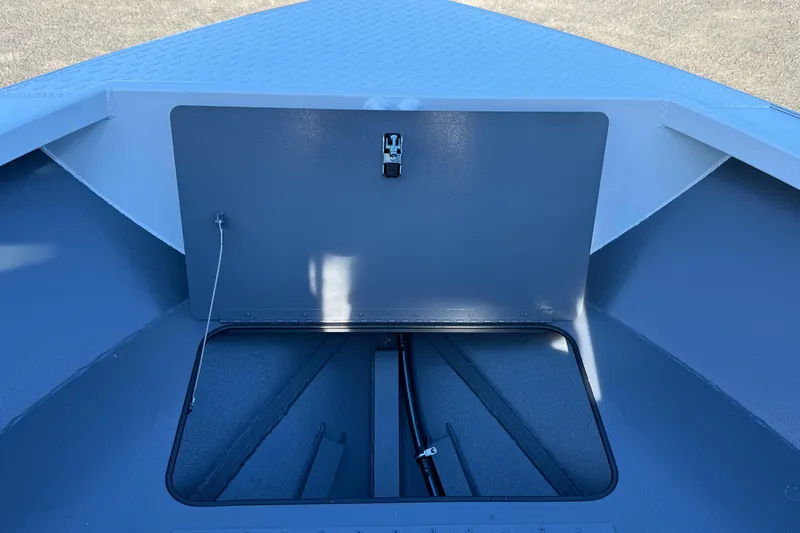 Slide: The Image of 2026 Alumaweld Stryker 202 boat storage compartment with open hatch. - 30
