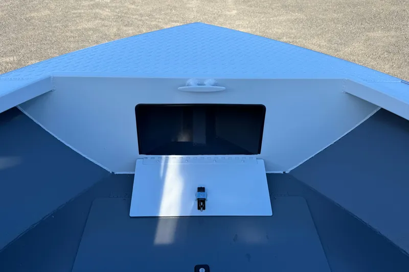 Slide: The Image of 2026 Alumaweld Stryker 202 boat interior, featuring a storage compartment and sleek design. - 39