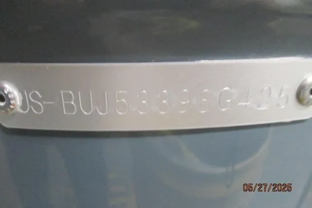 Slide: The Image of 2025 Tahoe 210 Si identification plate with serial number, dated May 27, 2025. - 24