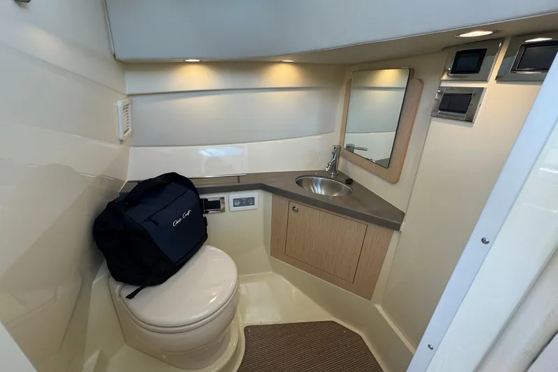 Slide: The Image of Luxurious bathroom interior of 2026 Chris-Craft Calypso 32 boat with modern amenities. - 52