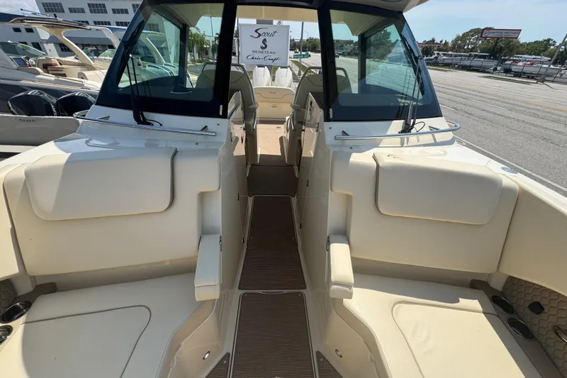 Slide: The Image of 2026 Chris-Craft Calypso 32 boat interior with seating and helm view. - 57