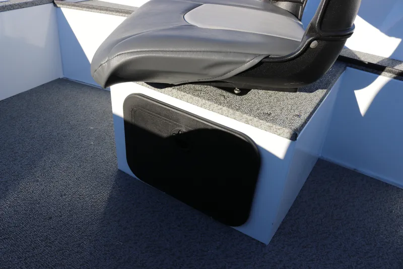 Slide: The Image of 2026 Smoker Craft Pro Lodge 160 boat seat with storage compartment. - 19