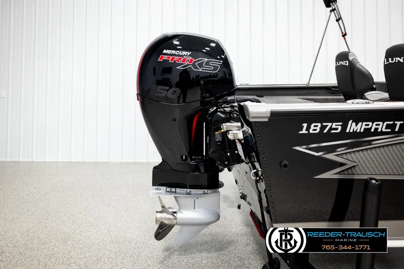 Slide: The Image of 2026 Lund 1875 Impact XS boat with Mercury Pro XS 150 outboard motor. - 47