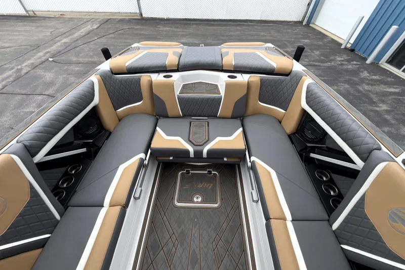 Slide: The Image of Luxurious interior of 2023 Tigé 23ZX boat with stylish seating and modern design. - 31